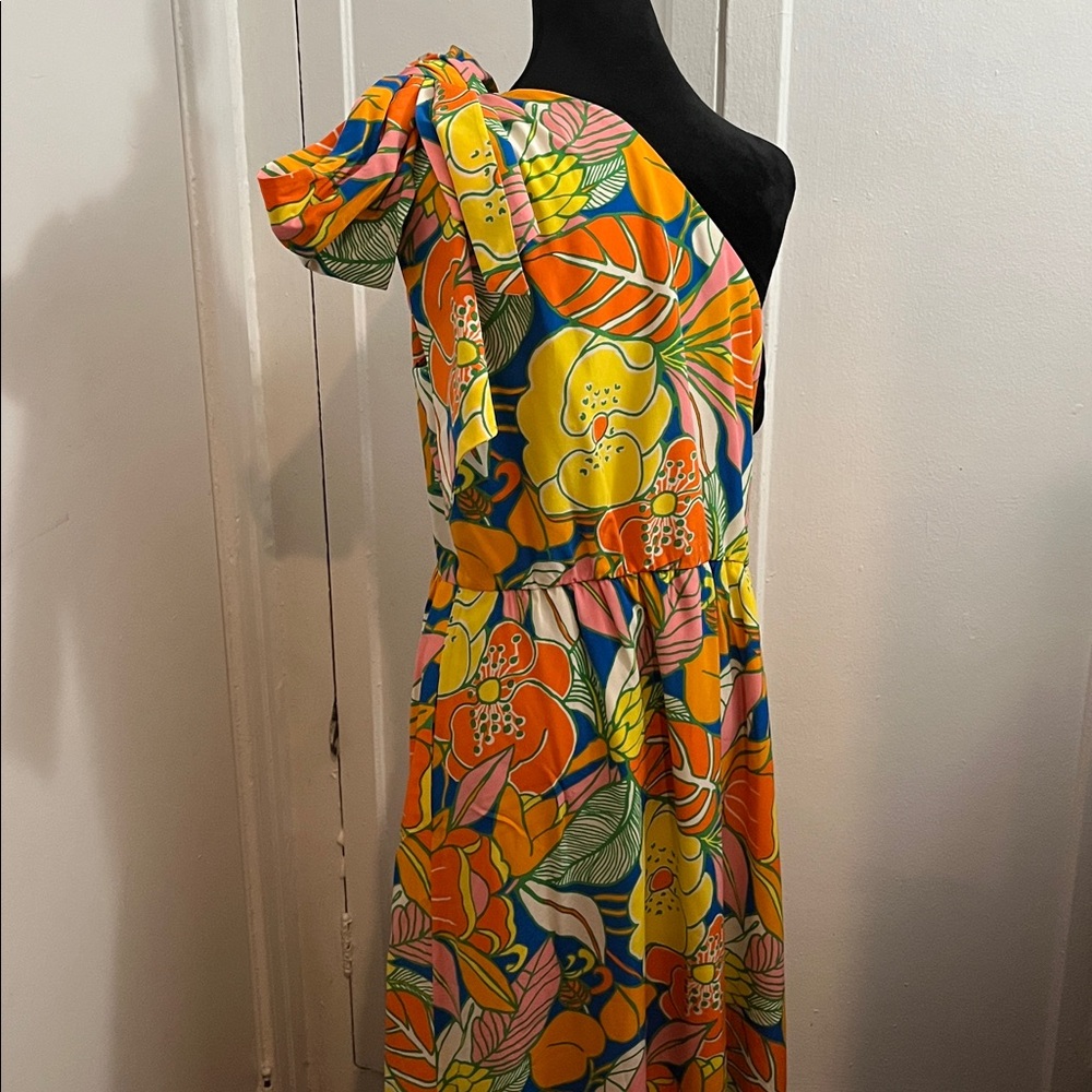 J.Crew one-shoulder silk midi dress in a tropical floral print - Picture 8 of 17